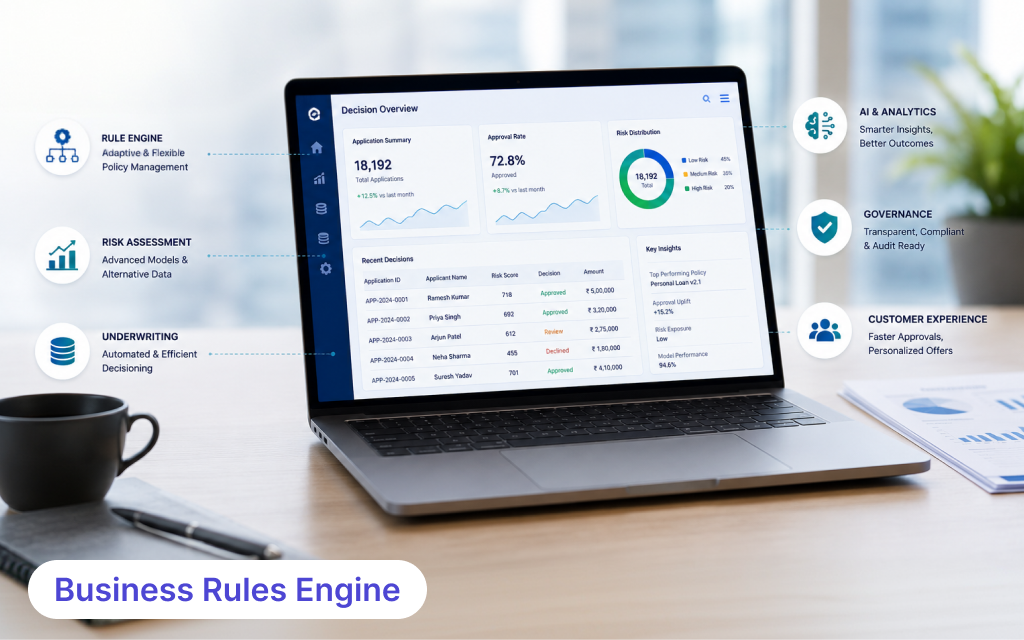 Credit decisioning software dashboard for automated lending decisions