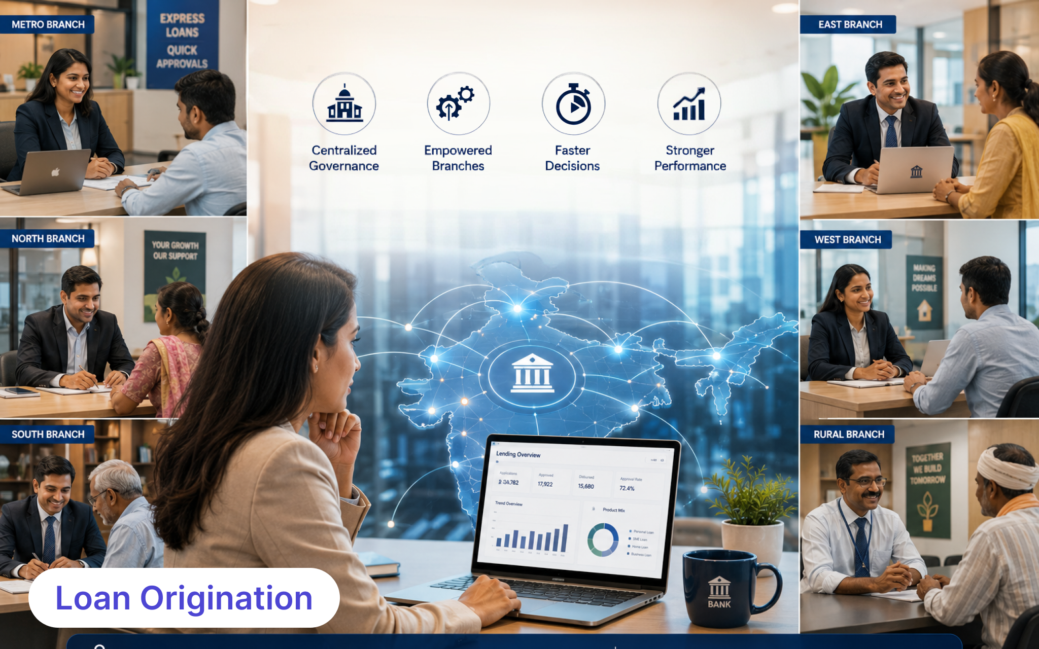 Loan Origination System Workflow for centralized governance and multi-branch lending
