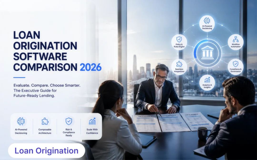 Loan origination software comparison showing enterprise lending platform evaluation across AI, pricing, integration, and governance.